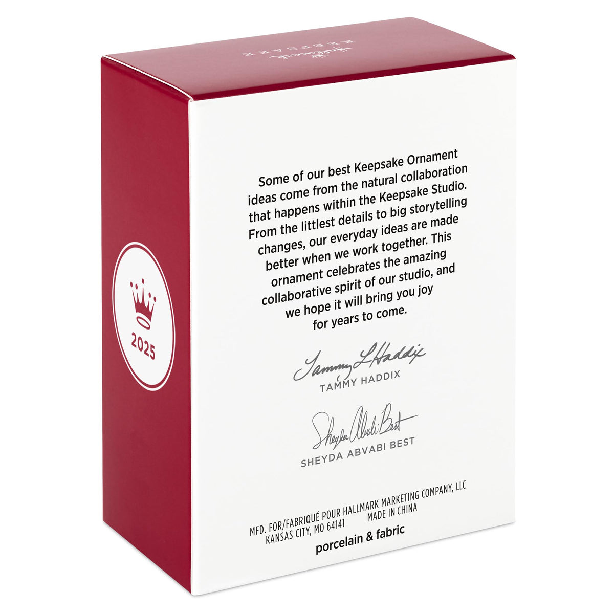 Our Little Miracle — 2025 Hallmark Keepsake Christmas Ornament box, featuring a red design with manufacturer details and 2025 emblem.