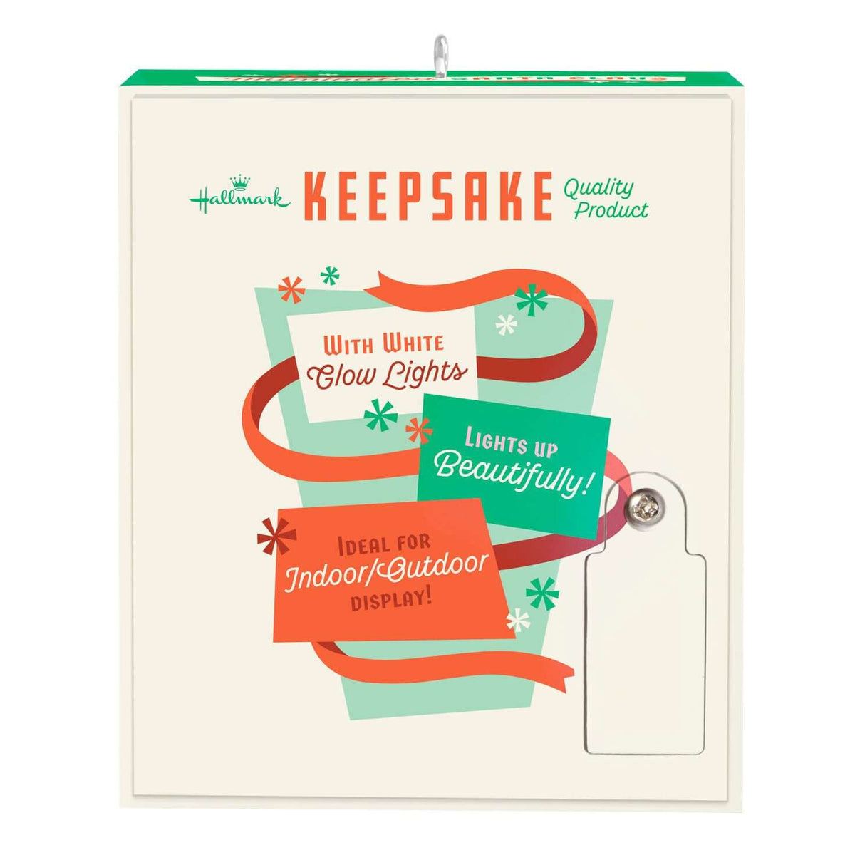 Holly Jolly Santa — 2025 Hallmark Keepsake Christmas Ornament gift box featuring colourful packaging and details on indoor/outdoor display.