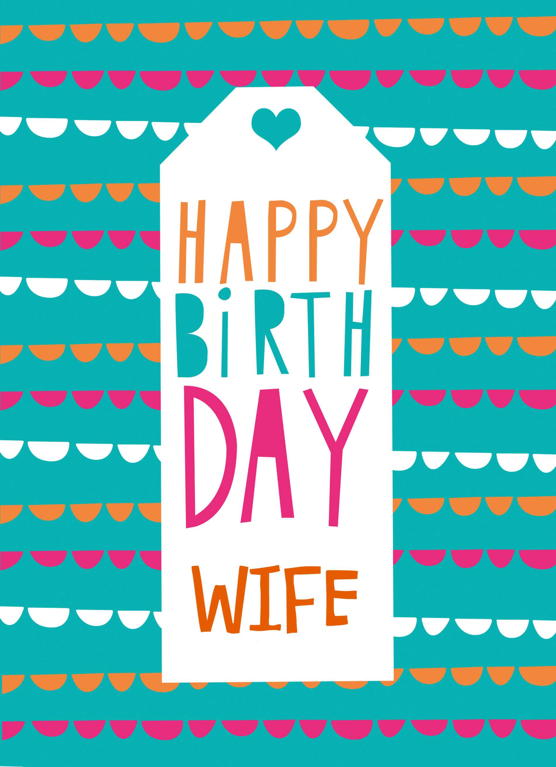 Happy Birthday Wife Parcel Tag Design