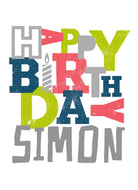 Contemporary Birthday Editable Colourful Text