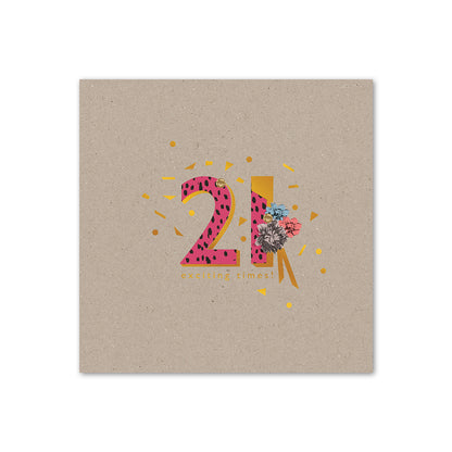 Hallmark 21st Birthday Card - Love, Luck & Laughter