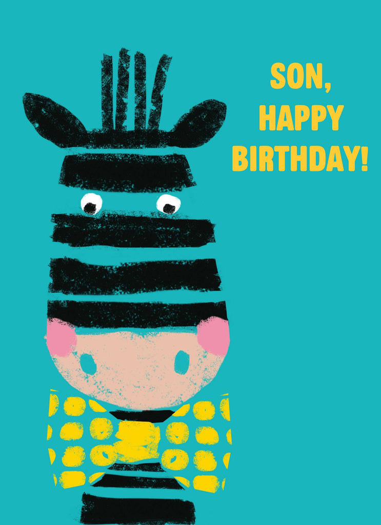 Son Happy Birthday Editable Zebra