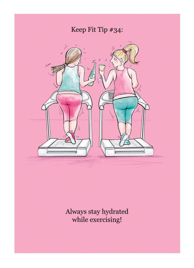 Funny Birthday Illustrated Keep Fit Tip
