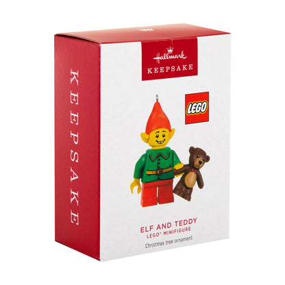 Keepsake LEGO® Ornament - Elf and Teddy Minifigure Design — 2026 Hallmark Keepsake Christmas Ornament