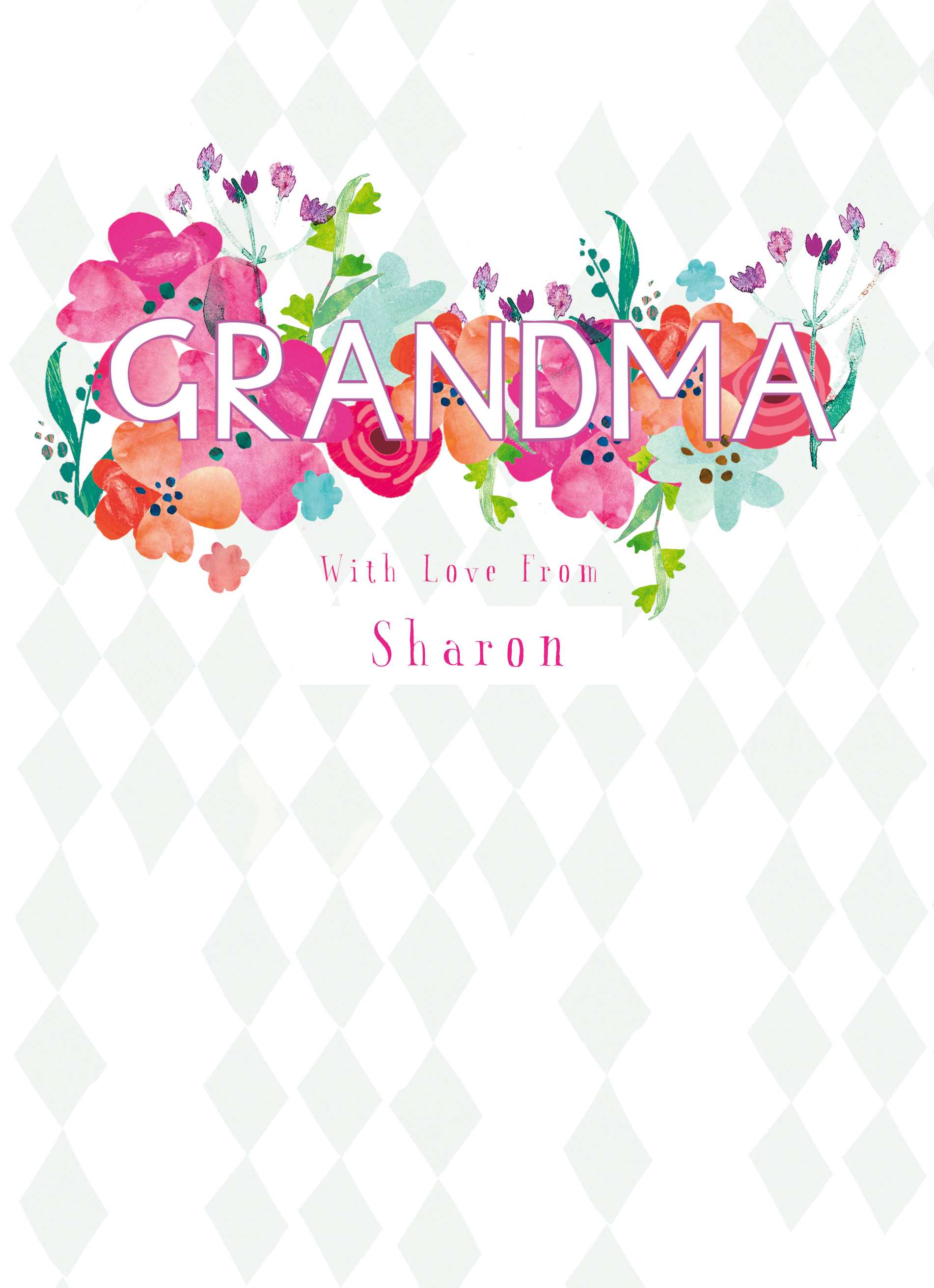 Classic Grandma Birthday Editable Floral Sign