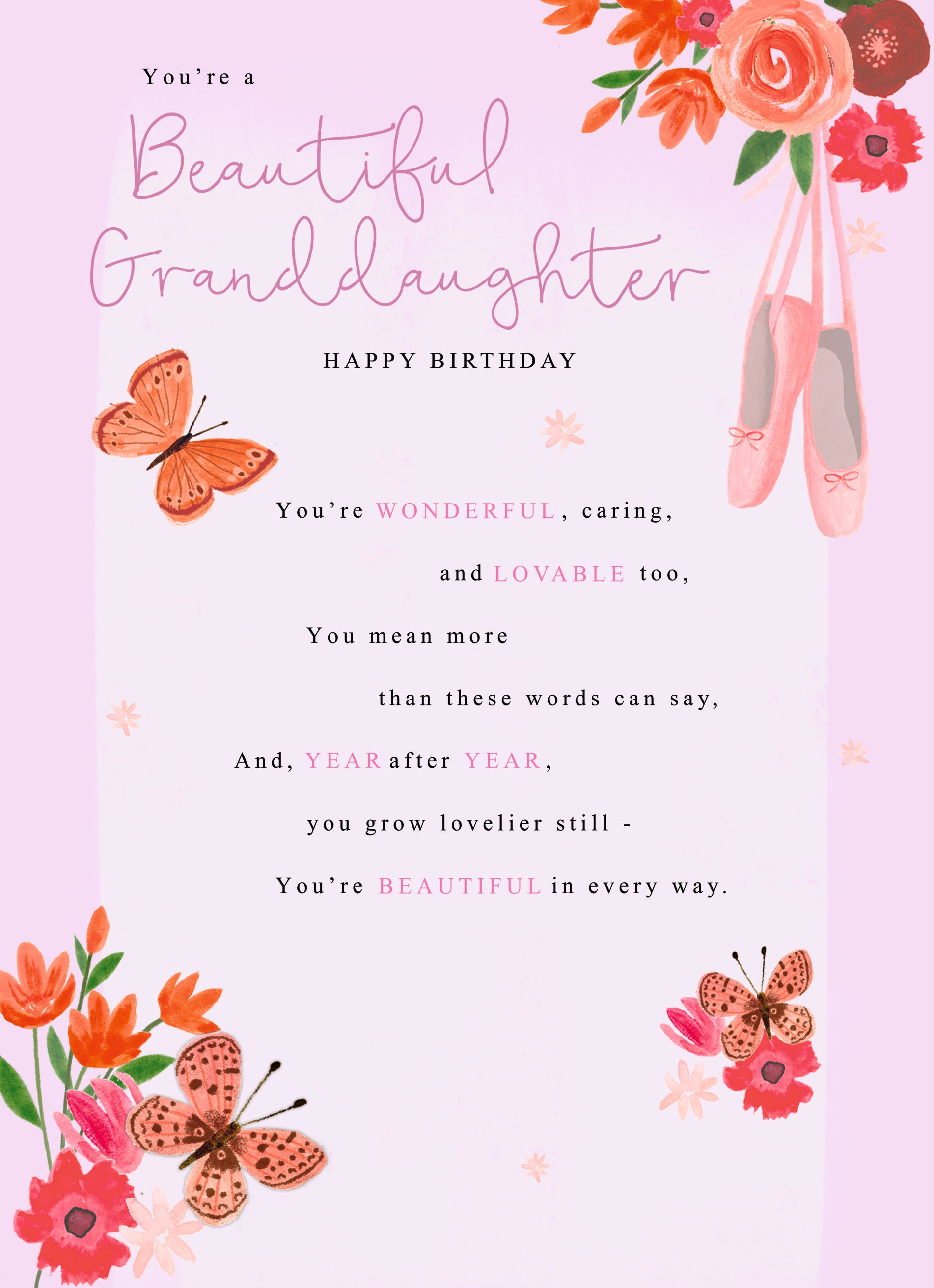 Traditional Granddaughter Birthday Verse  Floral