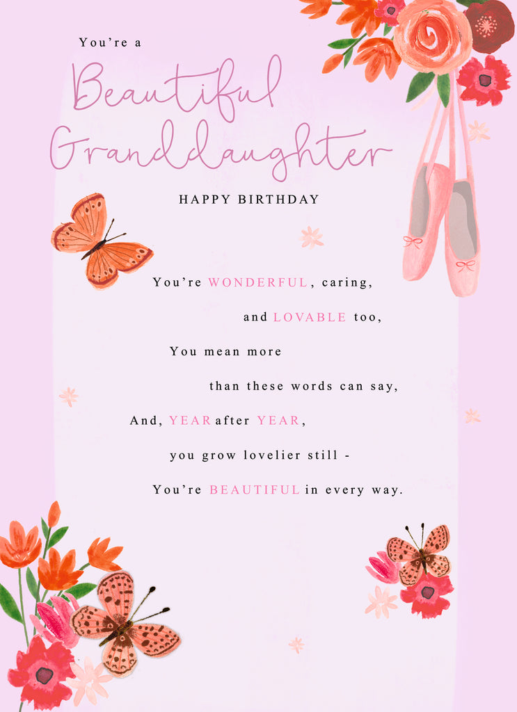 Traditional Granddaughter Birthday Verse  Floral