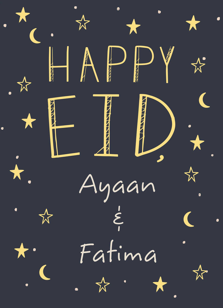 Eid Editable Text Moon Stars