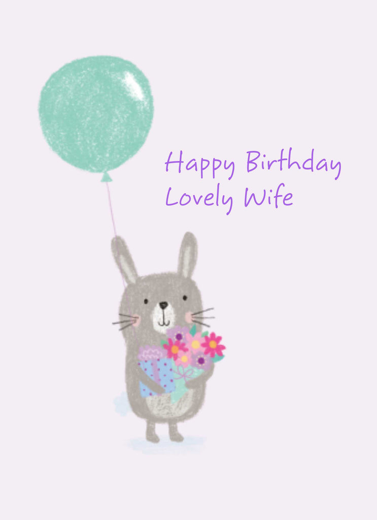 Wife Birthday Cute Rabbit Balloon