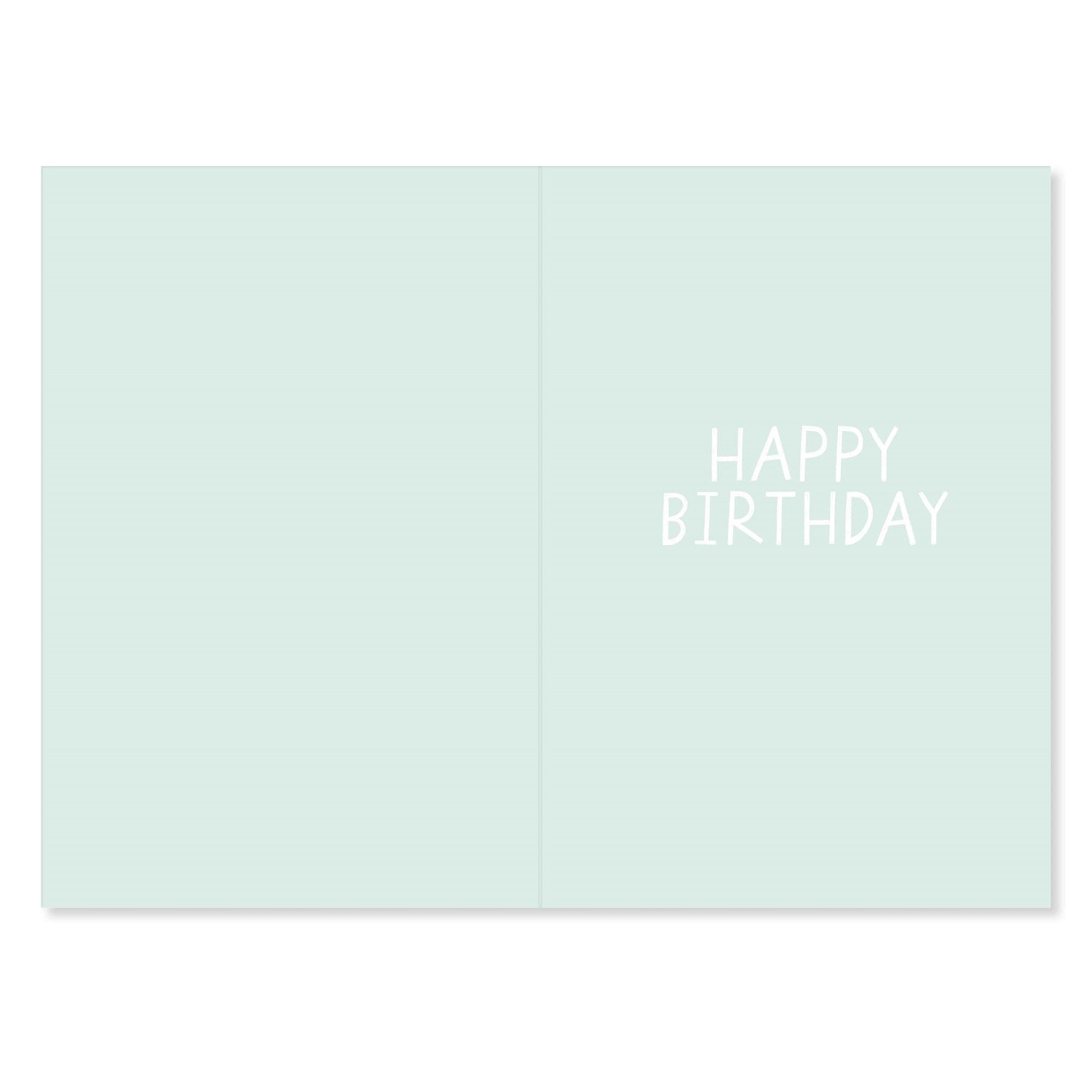Connections from Hallmark 30th Birthday Card - 30 TODAY! inner view displaying a light mint background with the message 'HAPPY BIRTHDAY'.