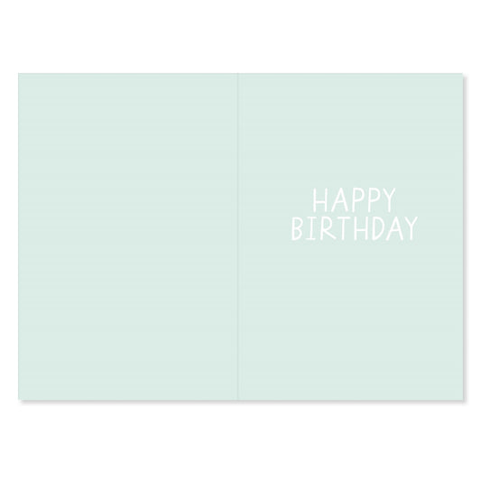 Connections from Hallmark 30th Birthday Card - 30 TODAY! inner view displaying a light mint background with the message 'HAPPY BIRTHDAY'.