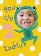 2nd Birthday Cute Frog Custom Photo Upload