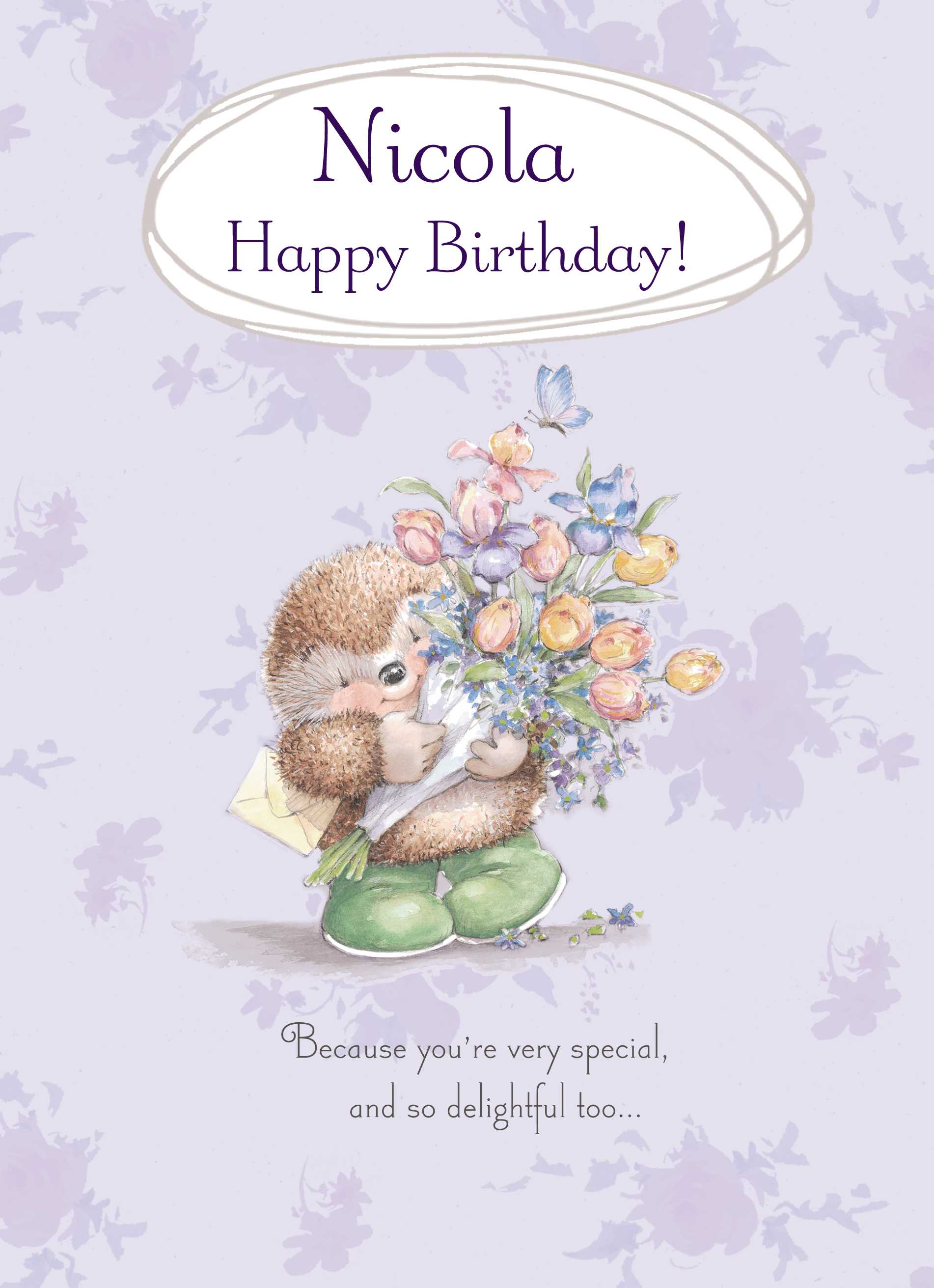 Cute Birthday Editable Country Companions Hedgehog