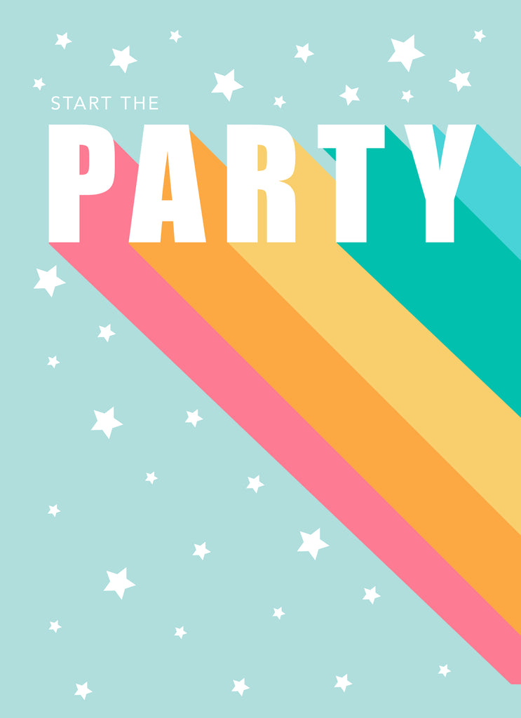 Contemporary Birthday Typography Party Rainbow