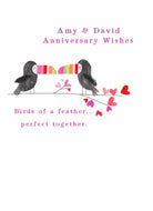 Cute Anniversary Editable Toucans Hearts