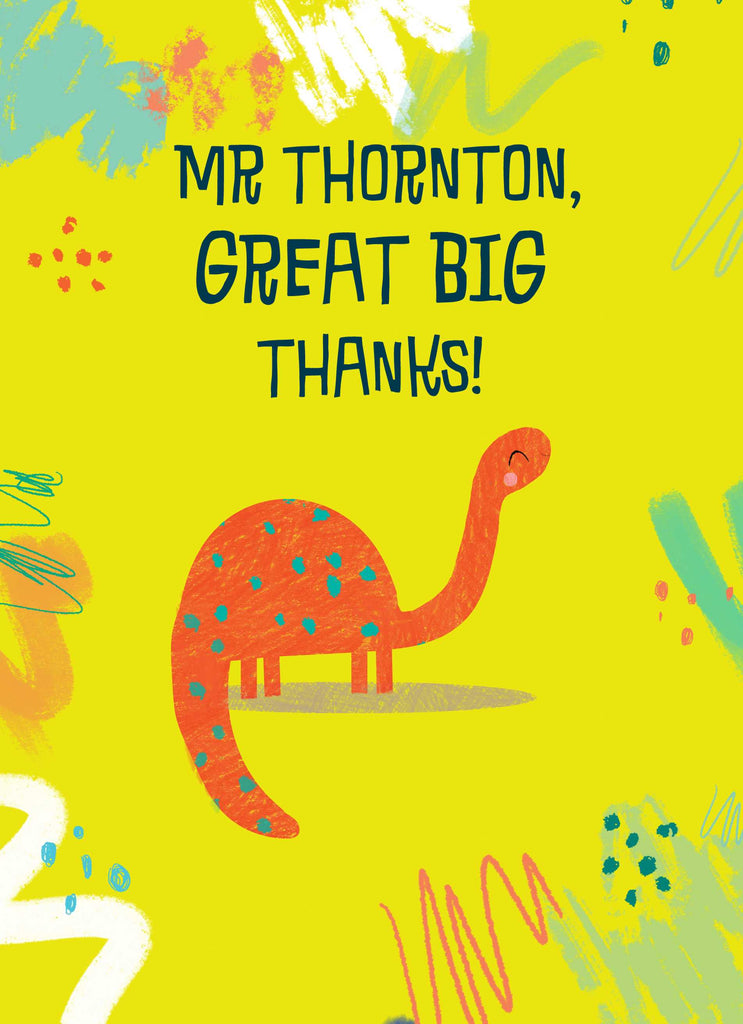 Thank You Teacher Editable Cute Dinosaur