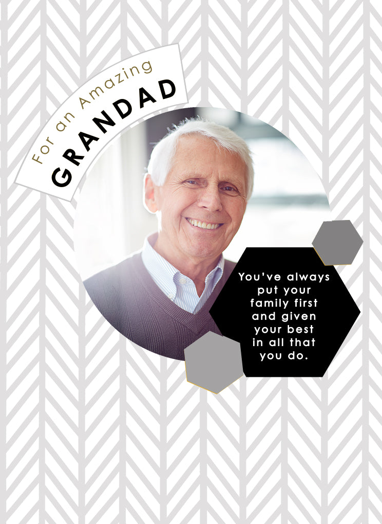 Grandad Patterned Photo Birthday