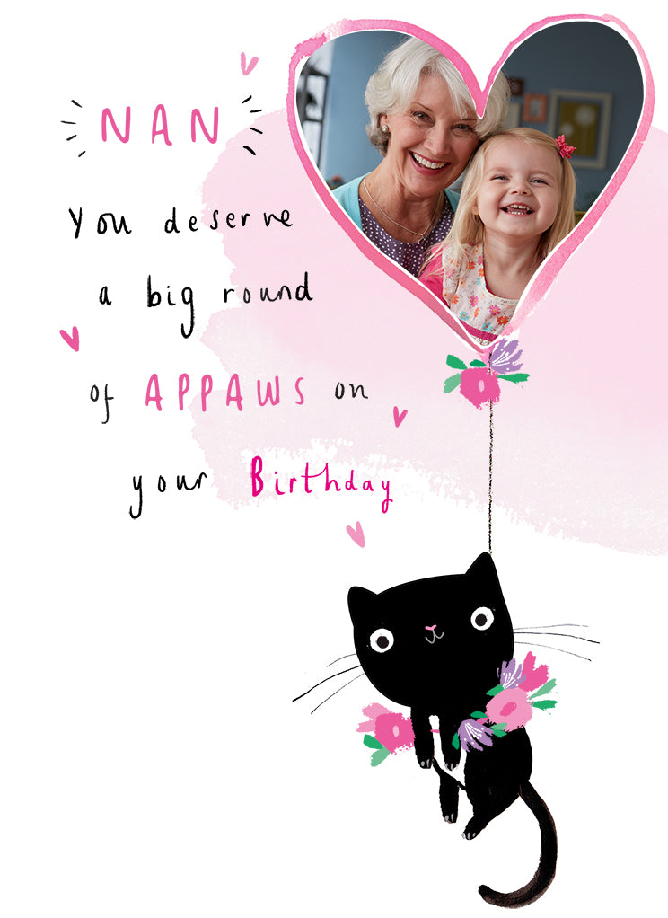 Cute Nan Birthday Photo Upload Cat Balloon
