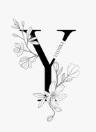 Contemporary Editable Initial Illustrated Letter Y