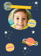 Space Custom Photo Kids Birthday Card