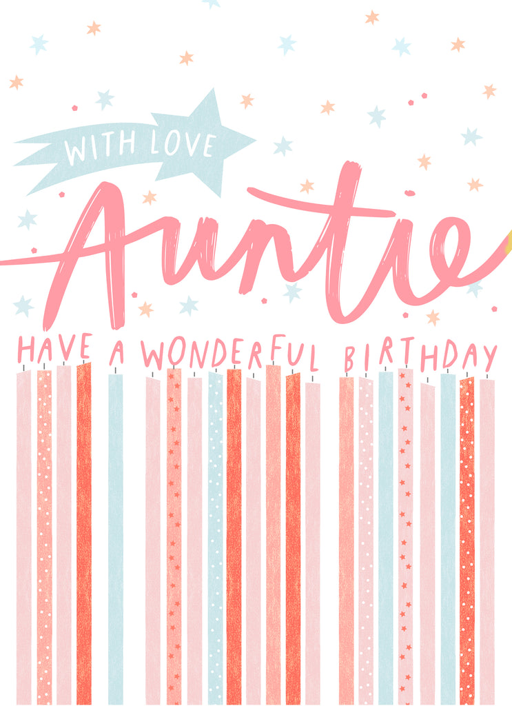 Birthday Auntie Candles Star