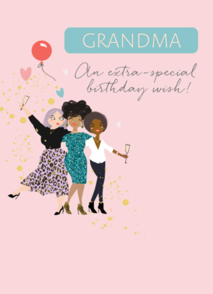 Grandma Friends Celebrate Balloon Card