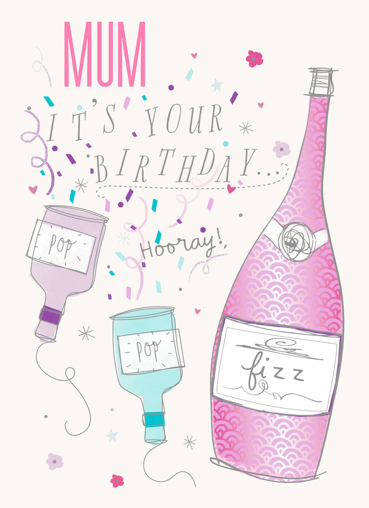 Mum Classic Bottle Glasses Fizz Celebrate