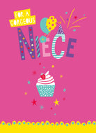 Contemporary Niece Birthday Fun Bright Cupcake