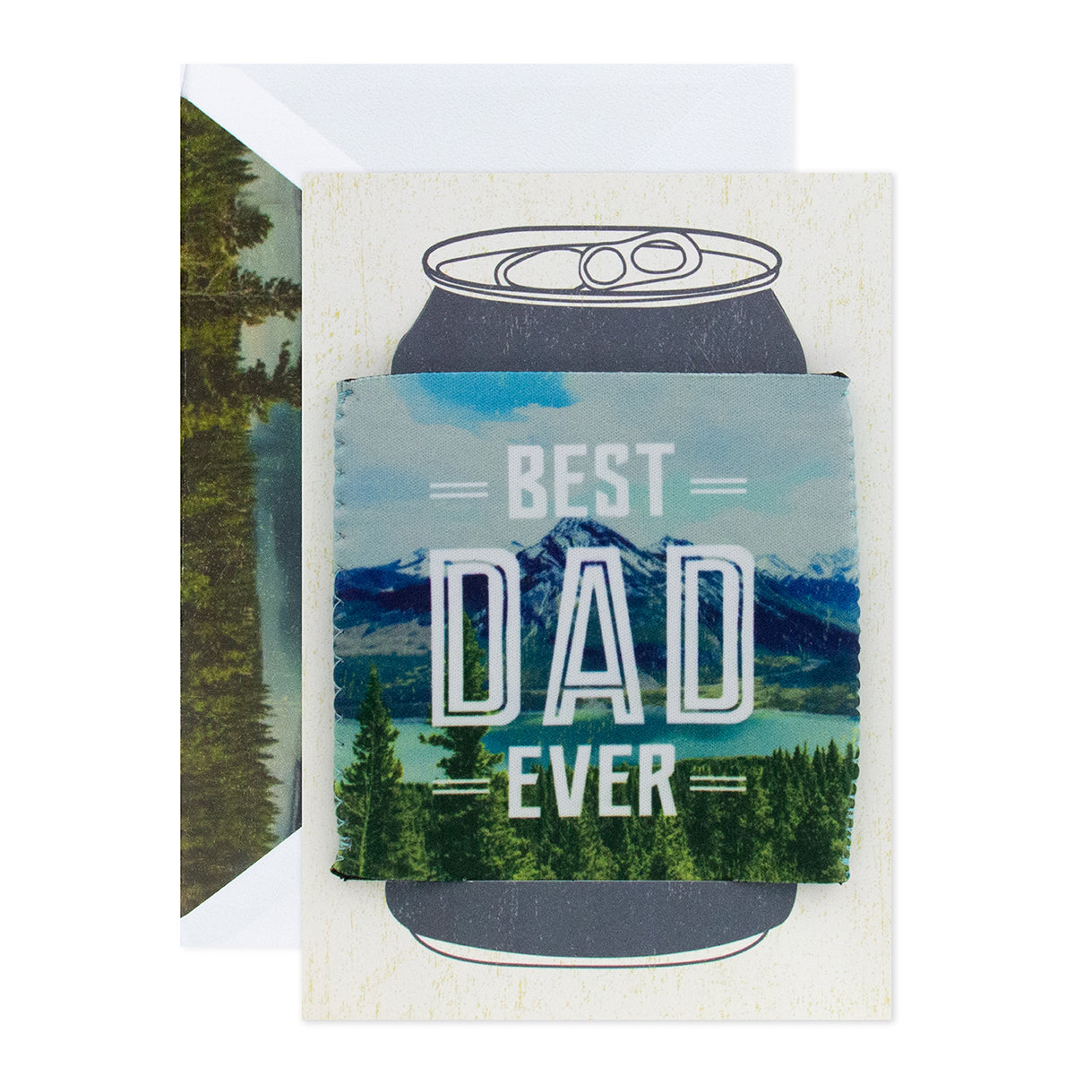 Hallmark Signature Father's Day Card - Stubby Holder featuring removable stubby holder with message "Best Dad Ever" and scenic artwork