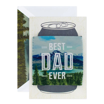 Hallmark Signature Father's Day Card - Stubby Holder featuring removable stubby holder with message "Best Dad Ever" and scenic artwork