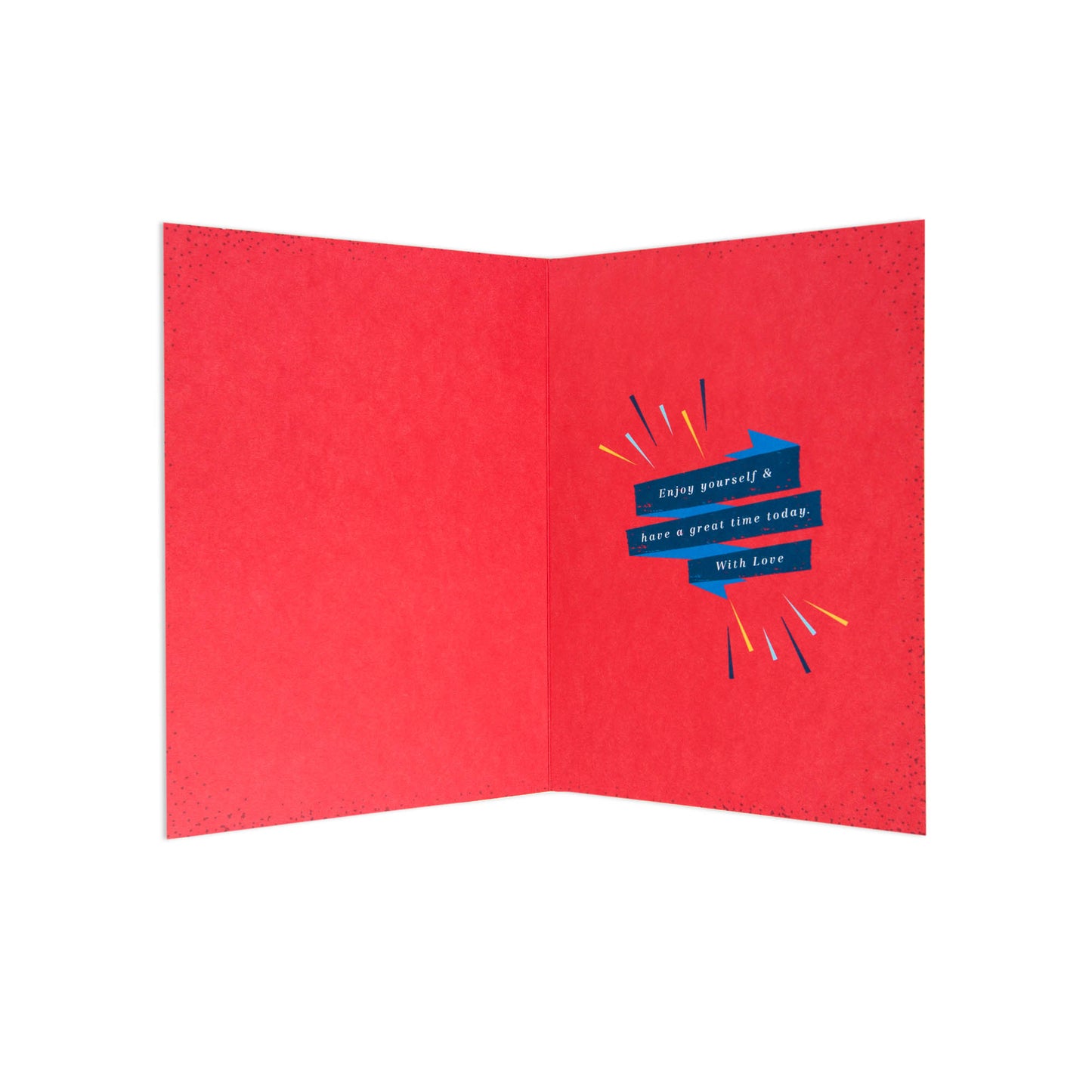 Hallmark Father's Day Card - Gold Dad, bright red interior with colourful text and decorative elements, open view.