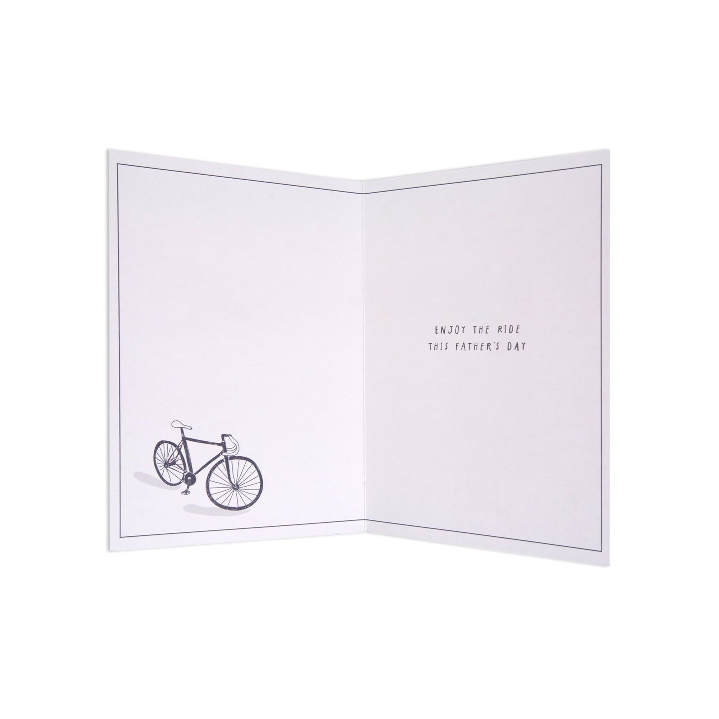 Hallmark Father's Day Card - Wheelie Great, inside view, features bicycle illustration with message for Father's Day.