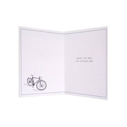 Hallmark Father's Day Card - Wheelie Great, inside view, features bicycle illustration with message for Father's Day.