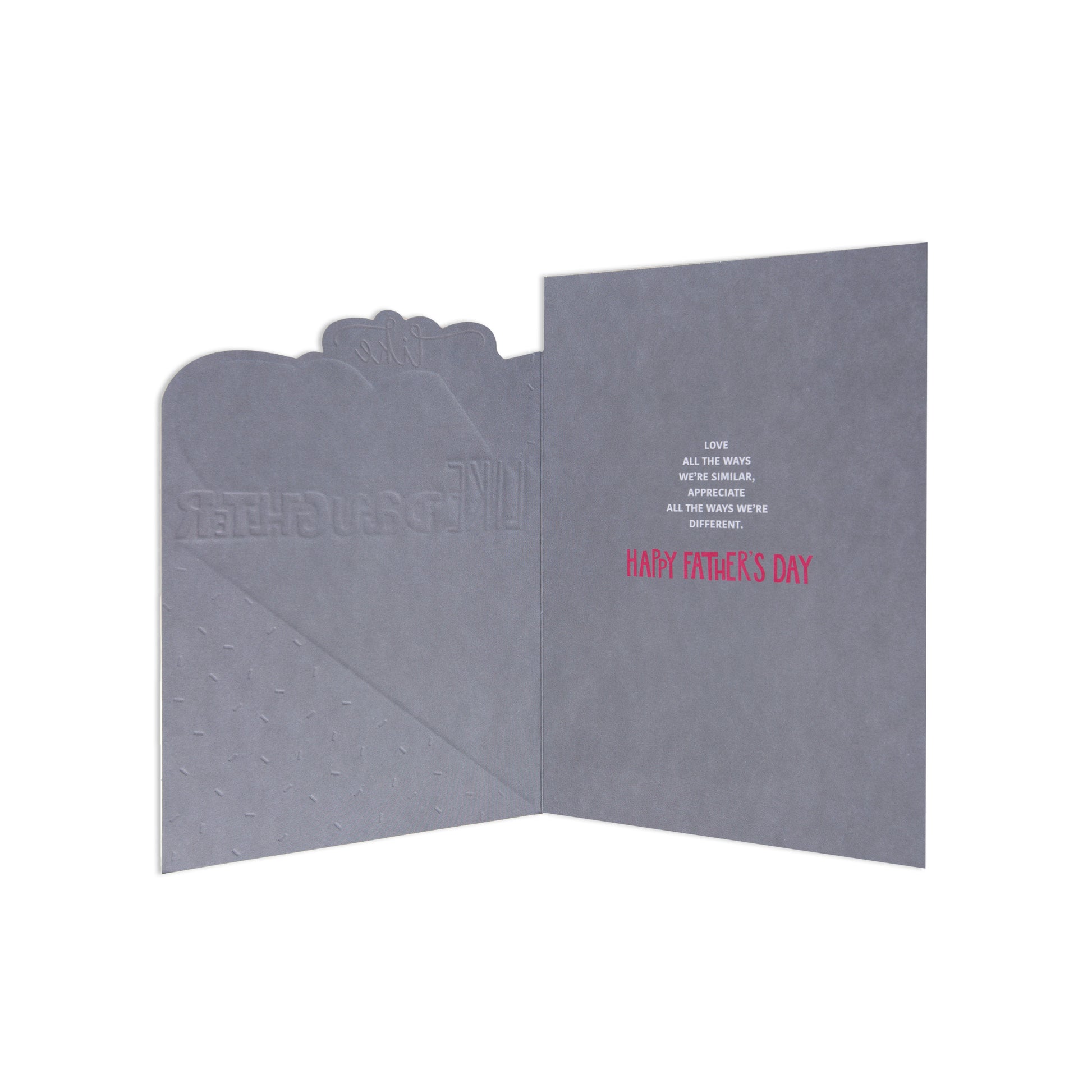 Fcc Dad Frm Daughtr Specks greeting card featuring embossed cover design and heartfelt message for Father's Day.