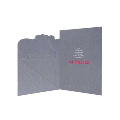 Fcc Dad Frm Daughtr Specks greeting card featuring embossed cover design and heartfelt message for Father's Day.