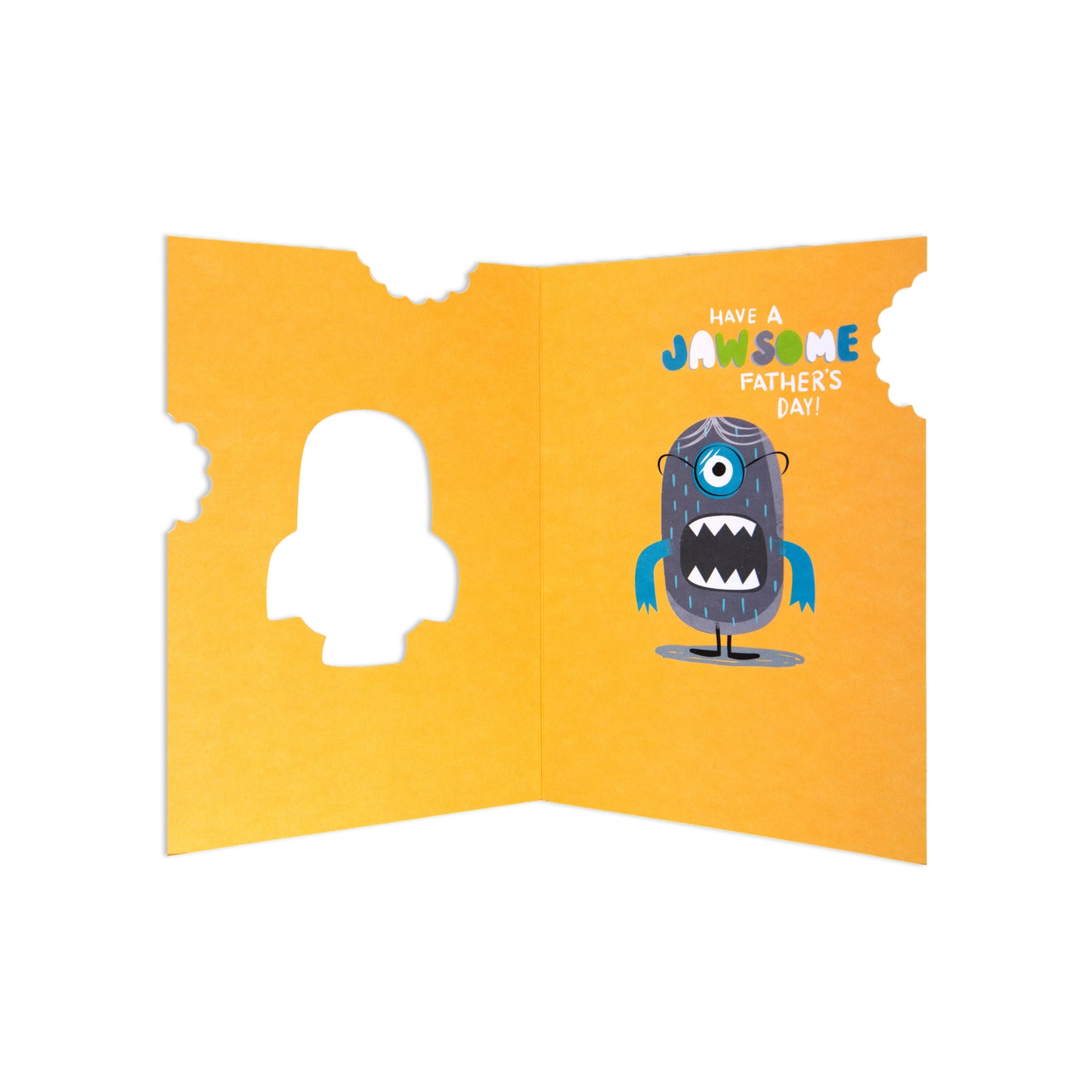 Hallmark Father's Day Card - From Your Little Monsters (For Grandad) with die cut details and a colourful monster illustration inside.