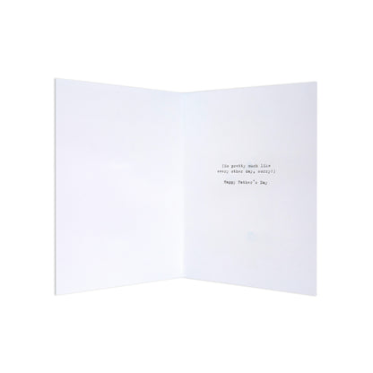 Fcc Gen Male Giraffe card, blank inside, featuring 'Happy Father's Day' message, simple design, flat view.