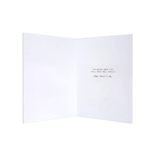 Fcc Gen Male Giraffe card, blank inside, featuring 'Happy Father's Day' message, simple design, flat view.