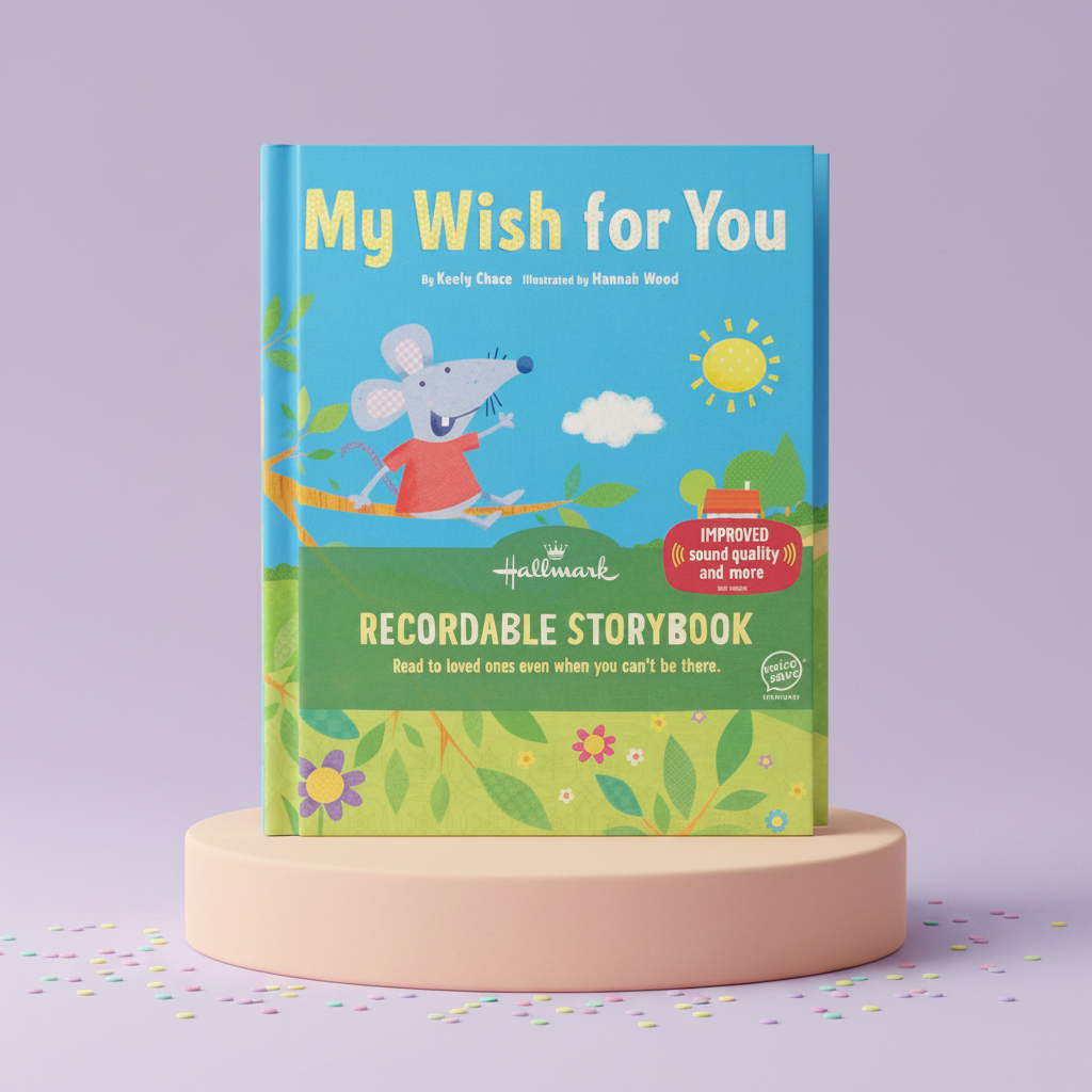 Recordable storybook titled 'My Wish for You' by Hallmark on a purple background