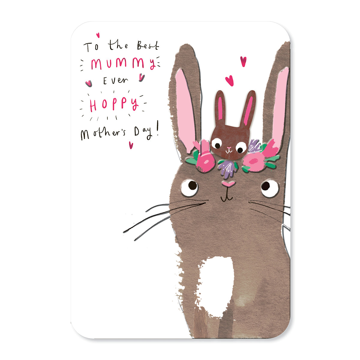 Hallmark Mother's Day Card - Best Mummy Ever featuring an illustrated bunny and floral accents, with a heartfelt message.