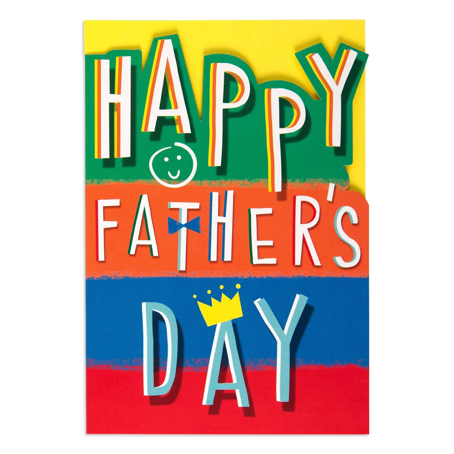 Hallmark Father's Day Card - Colourful & Cheerful with bold letters and playful design featuring a smiley face and crown detail