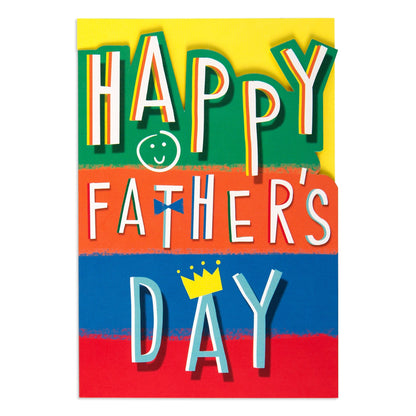 Hallmark Father's Day Card - Colourful & Cheerful with bold letters and playful design featuring a smiley face and crown detail