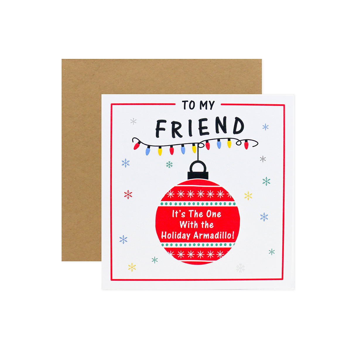 Hallmark Friends Christmas Card For Friend - Holiday Armadillo