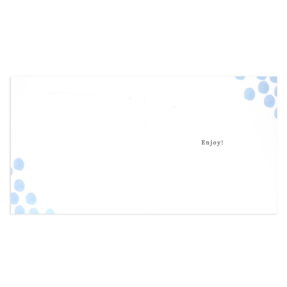 Hallmark Father's Day Card - Amazing Father's Day inside view with blue spot illustrations and printed message 'Enjoy!'