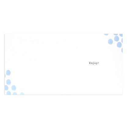 Hallmark Father's Day Card - Amazing Father's Day inside view with blue spot illustrations and printed message 'Enjoy!'