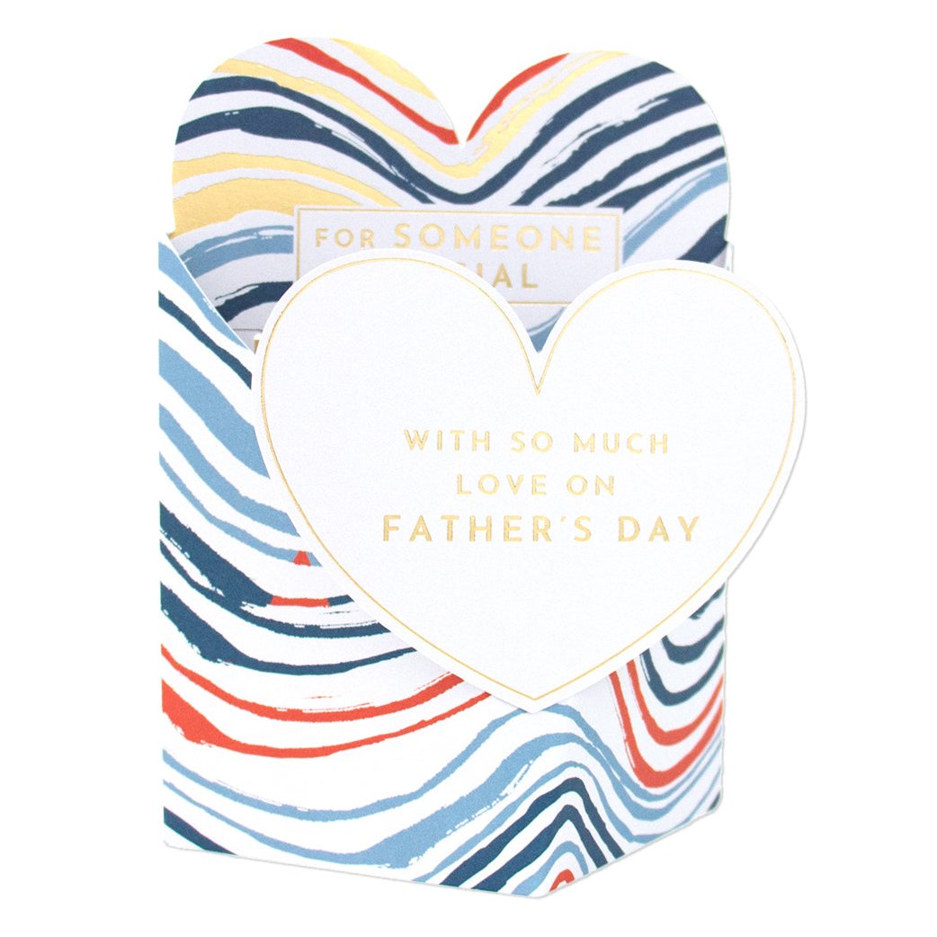 Hallmark Father's Day Card - For Someone Special (3D Card) featuring colourful swirl illustrations and gold foil highlights, pop-up design.