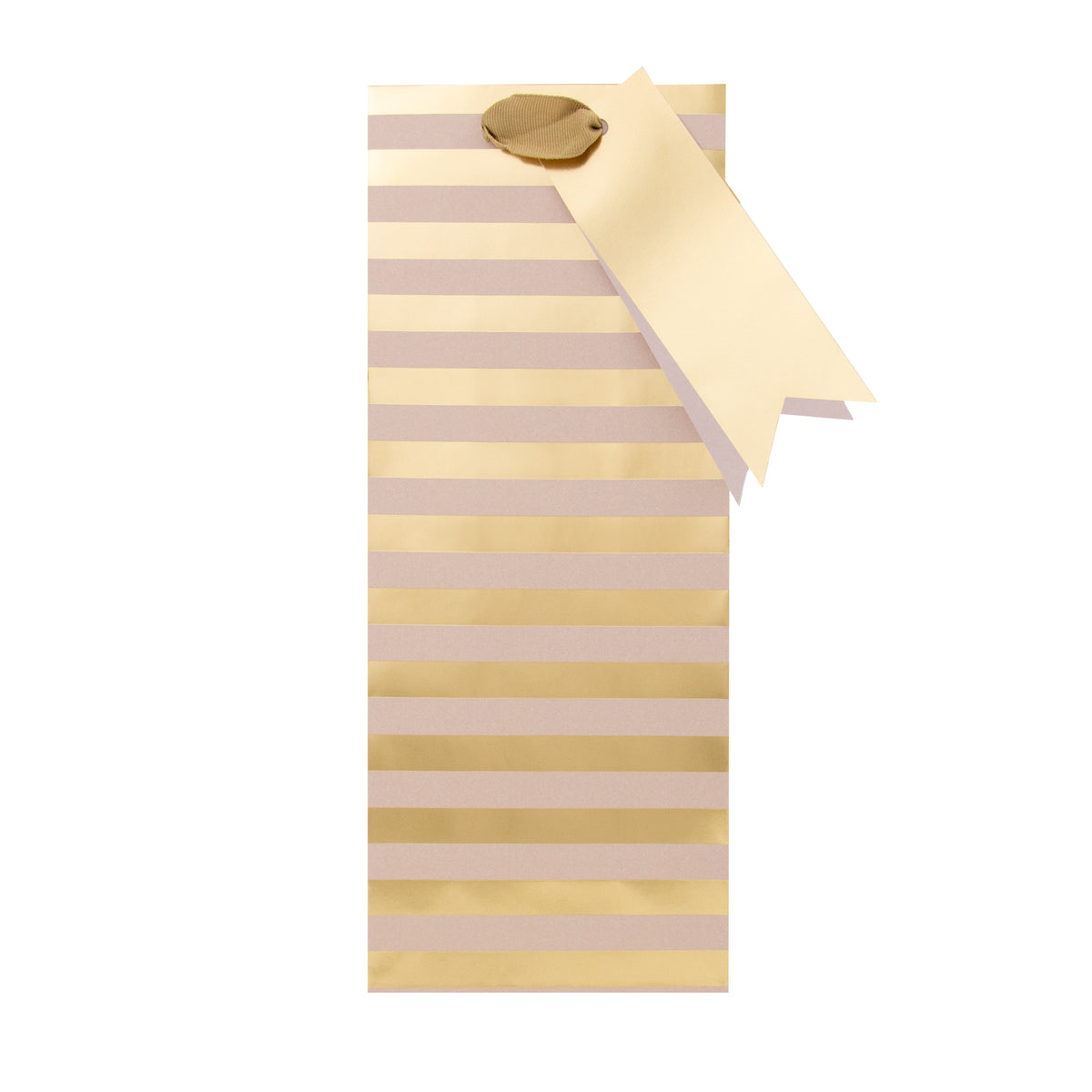 Hallmark Bottle Bag - Kraft & Gold Stripes