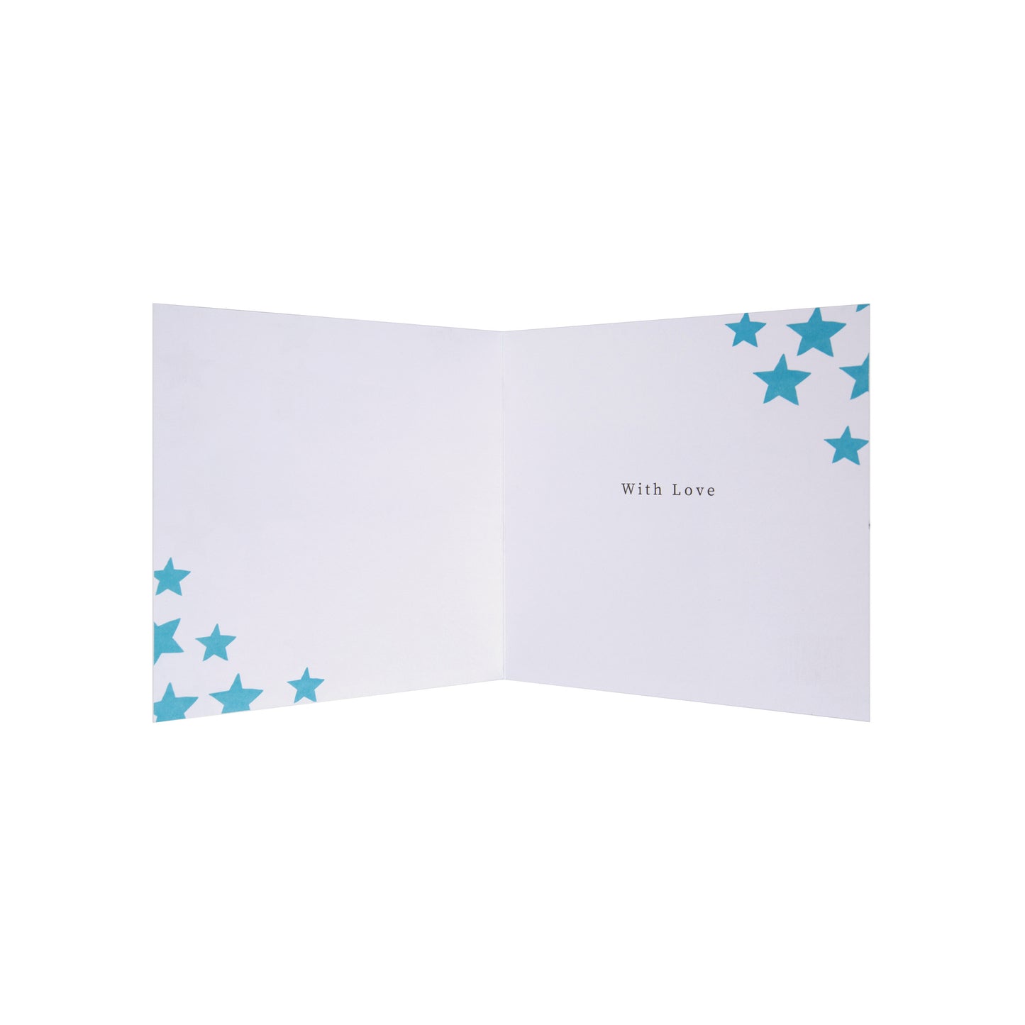 Hallmark Father's Day Card - The Most Wonderful Dad, open view featuring blue star accents and printed message 'With Love'.