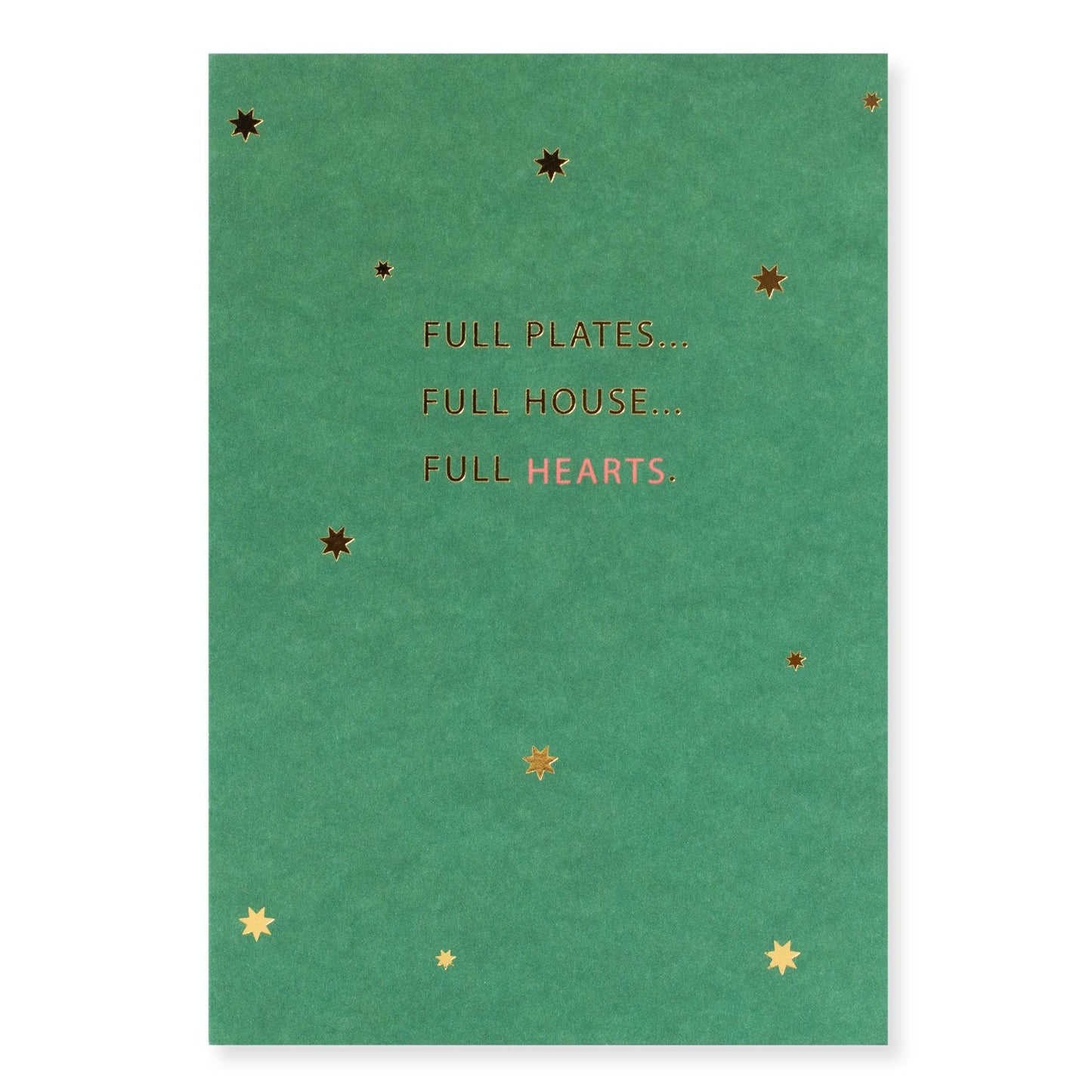 Hallmark Christmas Card - House, Hearts & Plates