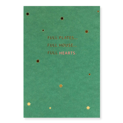 Hallmark Christmas Card - House, Hearts & Plates